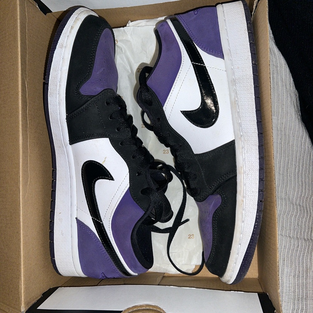 Air Jordan Low Black and Purple Court